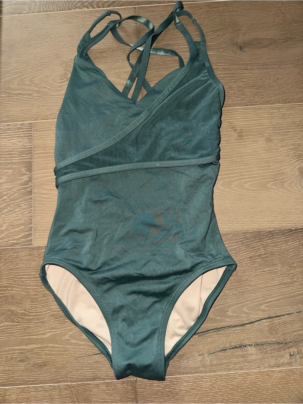 Gorgeous Olive Green Leotard with Crossback Straps